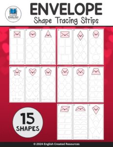 Tracing Envelop Valentine Envelope Shape Tracing Strips – English Created Resources