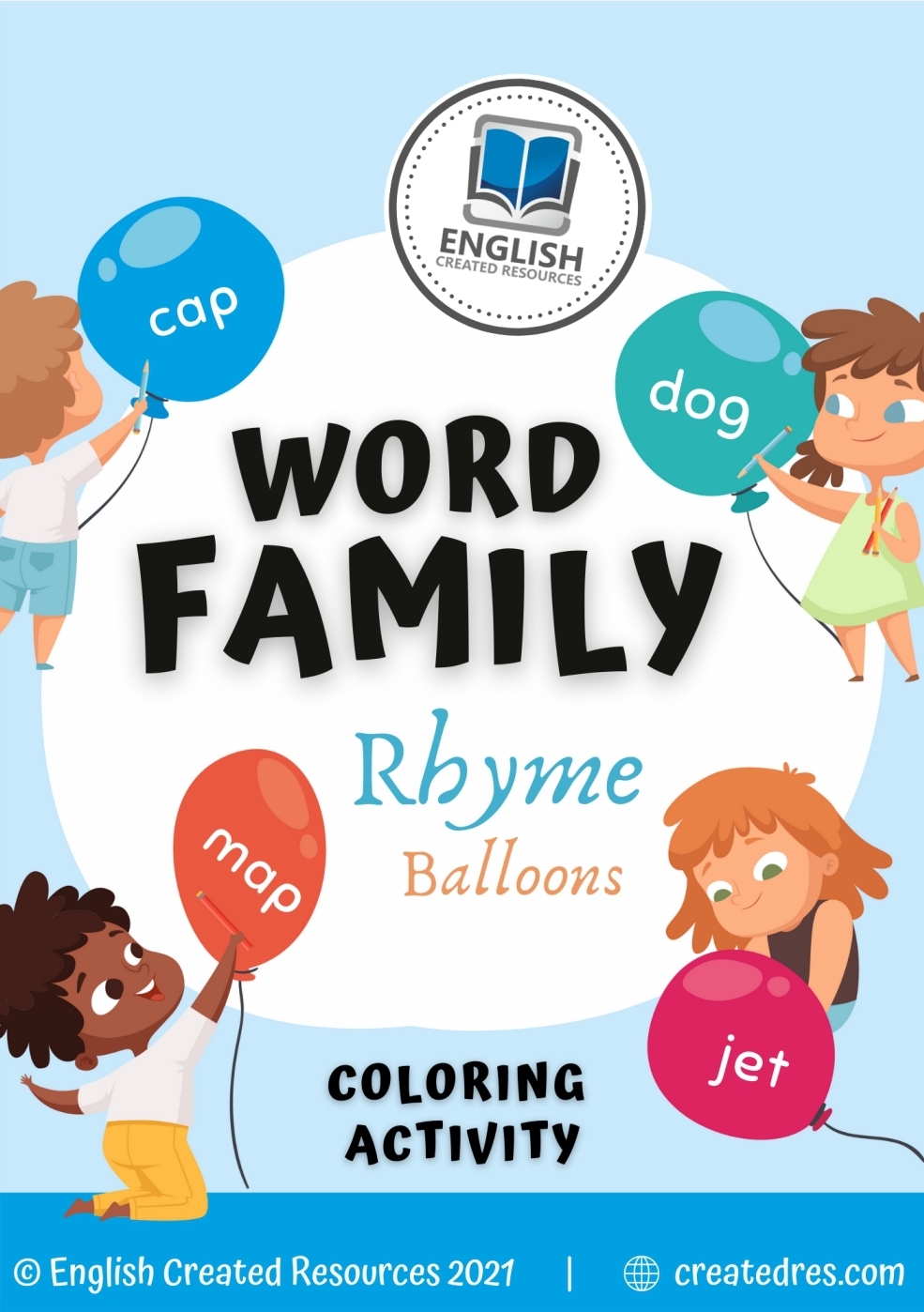Word Family Rhyme Balloons – English Created Resources