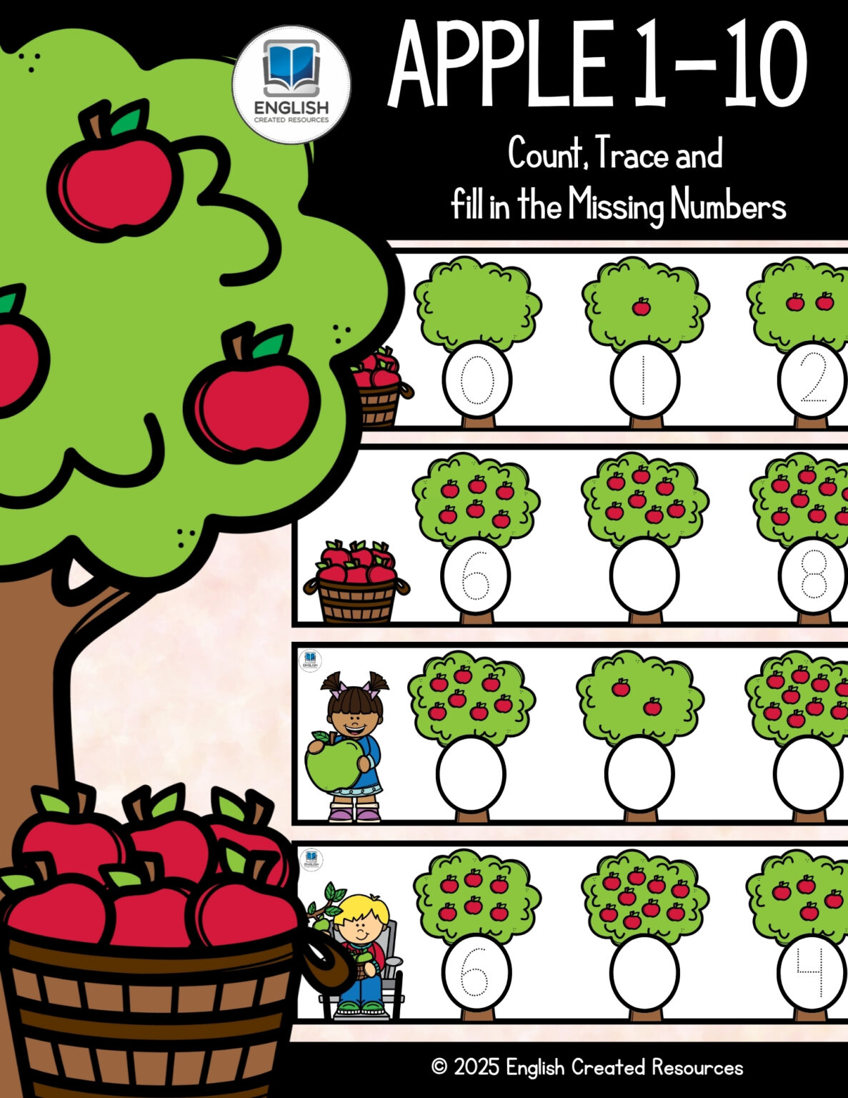 Apple 1-10 Counting Activity – English Created Resources