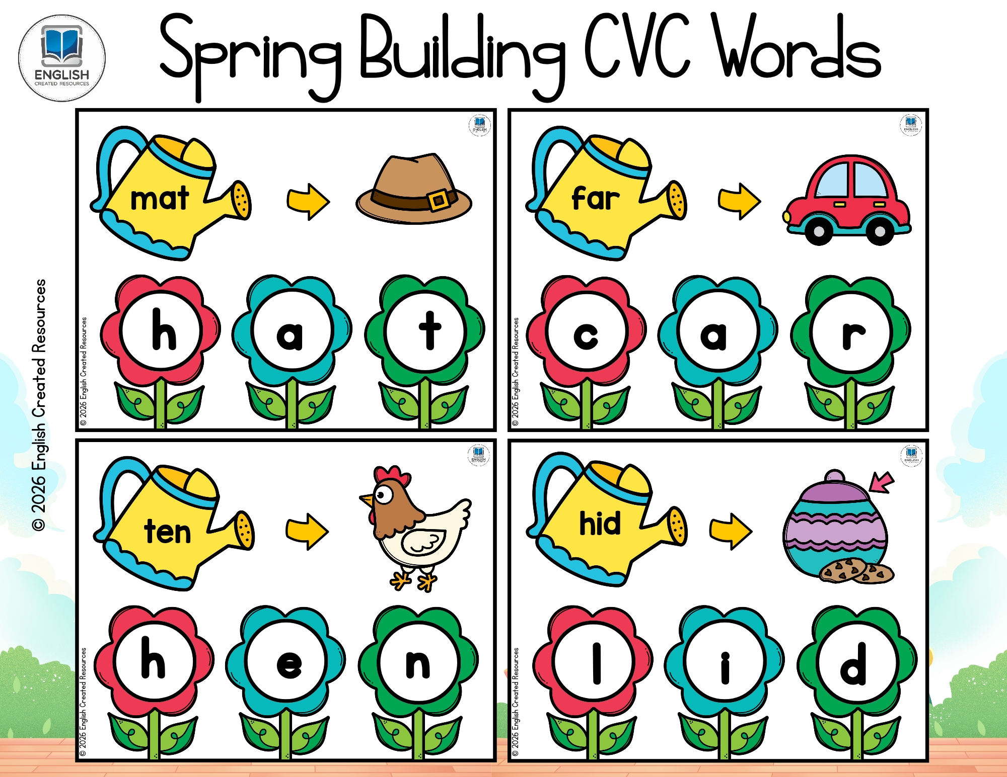 Tracing Cvc Spring Words Spring Building CVC Words – English Created Resources